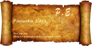 Passeka Edit névjegykártya